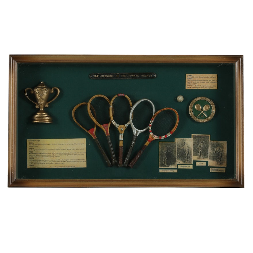 Shadowbox Display "History of the Tennis Racket"