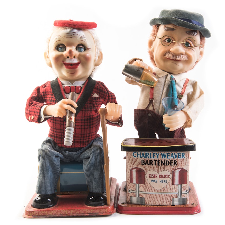 Vintage Rosko Mechanical Toys Featuring Charley Weaver