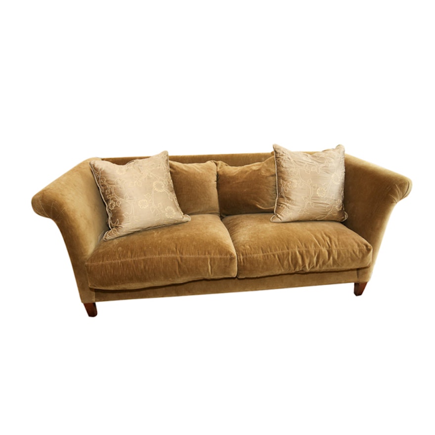 Green Upholstered Sofa by Crate & Barrel