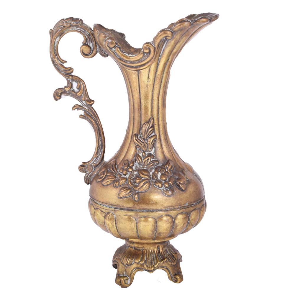 Vintage Italian Rococo Style Brass Ewer