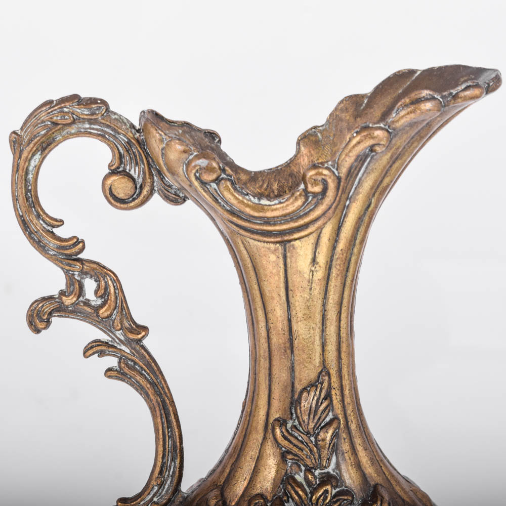 Vintage Italian Rococo Style Brass Ewer