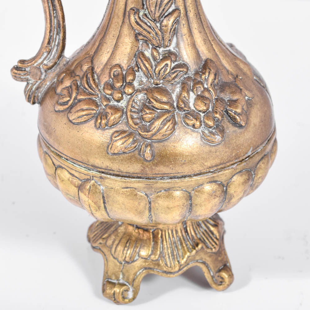 Vintage Italian Rococo Style Brass Ewer