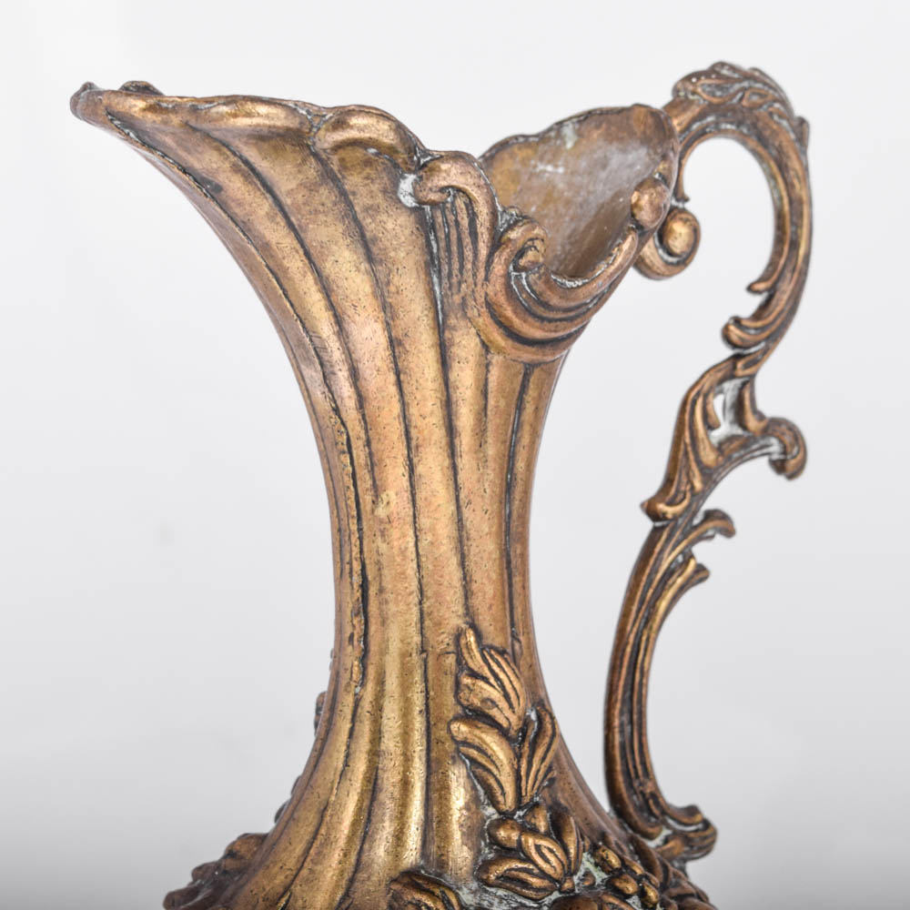 Vintage Italian Rococo Style Brass Ewer