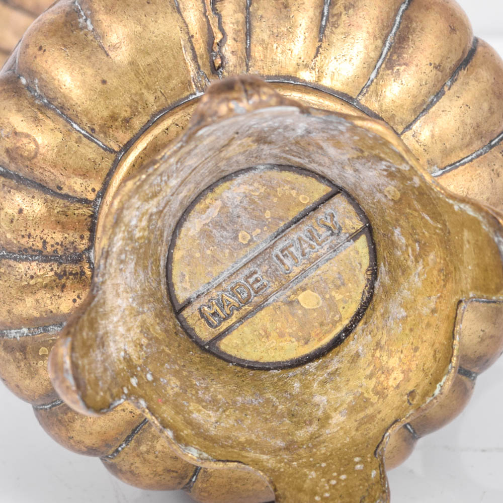 Vintage Italian Rococo Style Brass Ewer