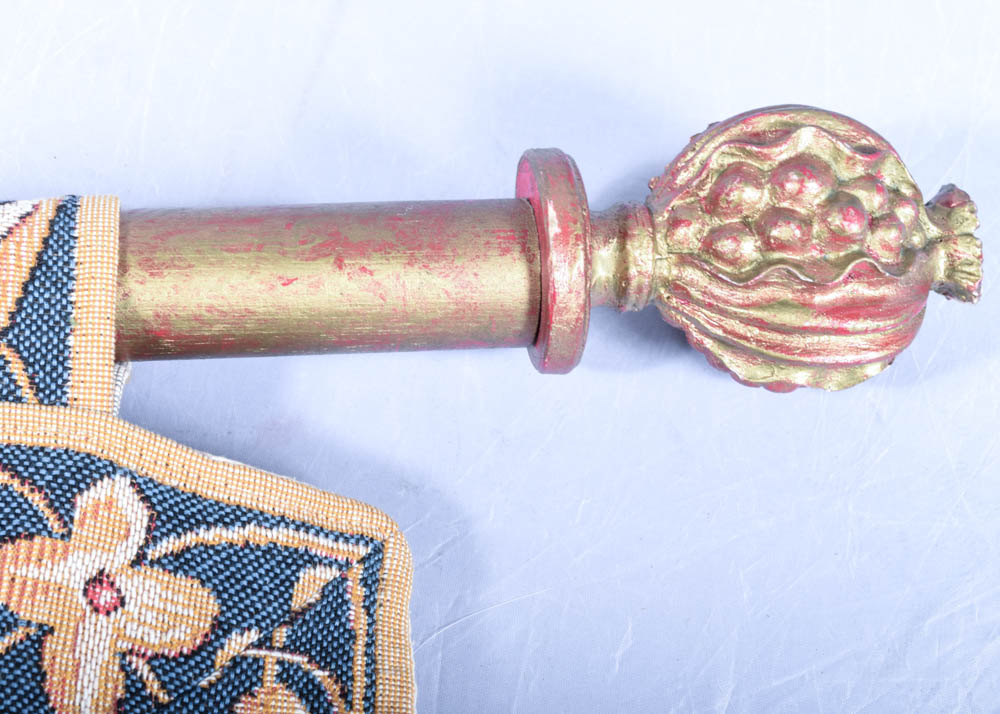 Armorial Wall Tapestry with Hanging Rod