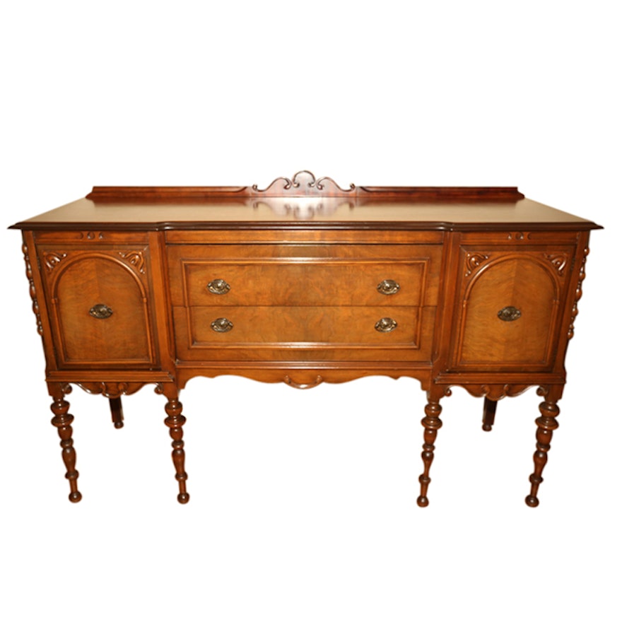 Vintage Jacobean Revival Walnut Buffet