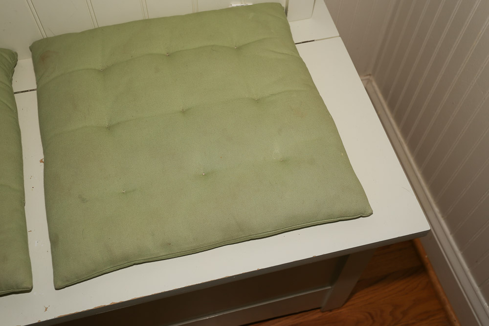 Off-White Beadboard Hall Tree with Hooks