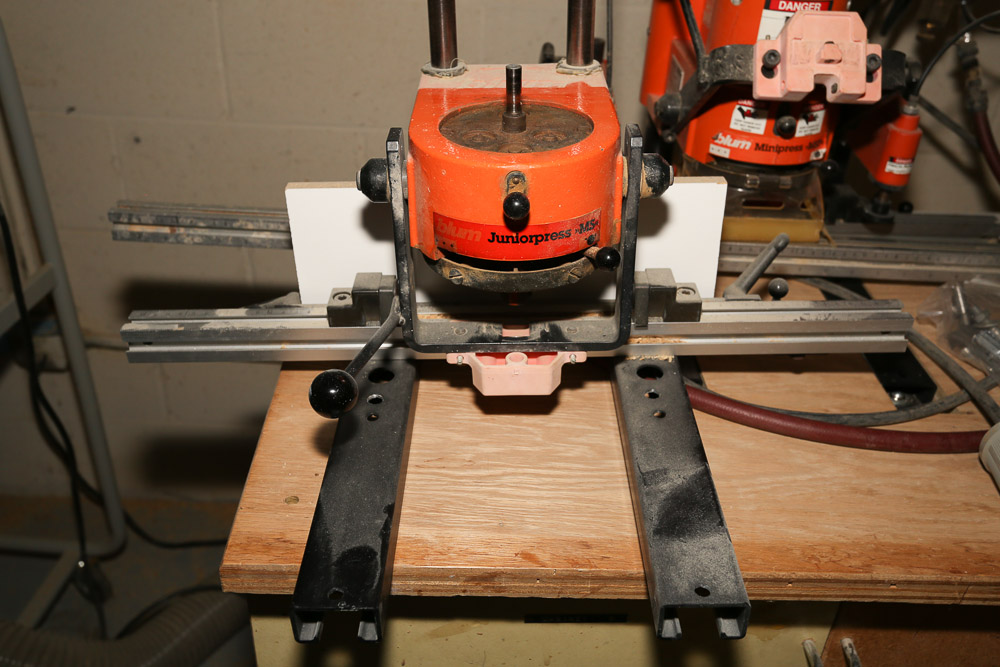 Blum Minipress MSP Hinge-Hole Boring Machine with Juniorpress Attachment