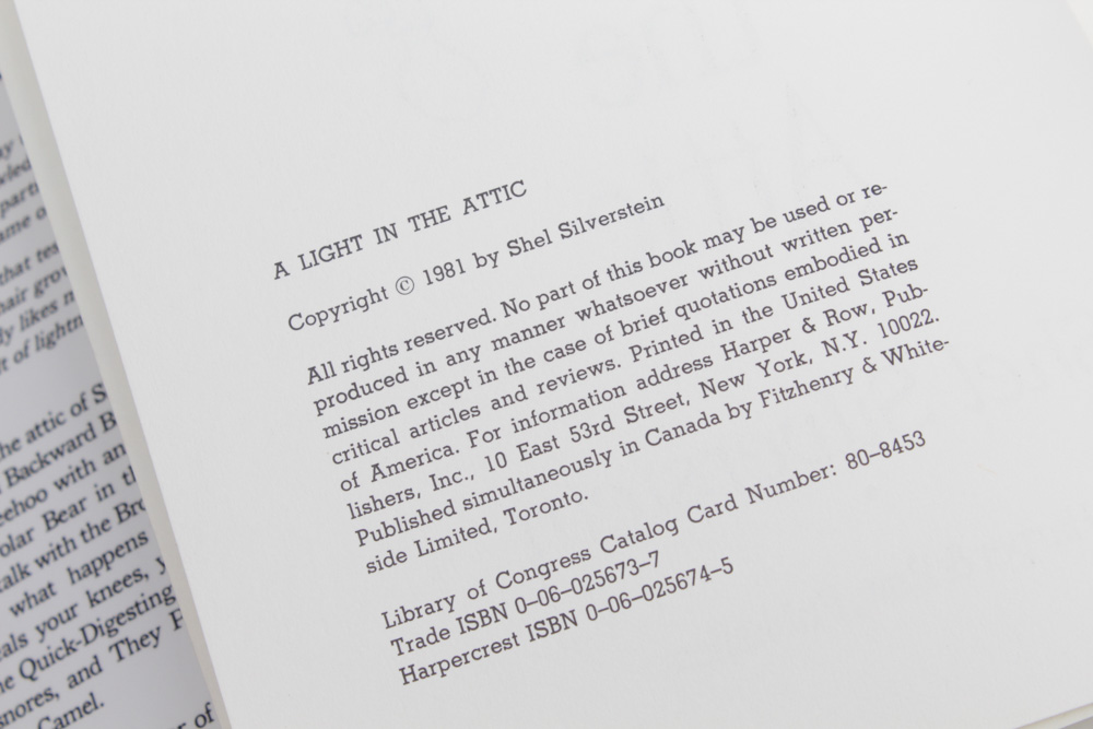 Shel Silverstein Signed "A Light in the Attic" and Other Books