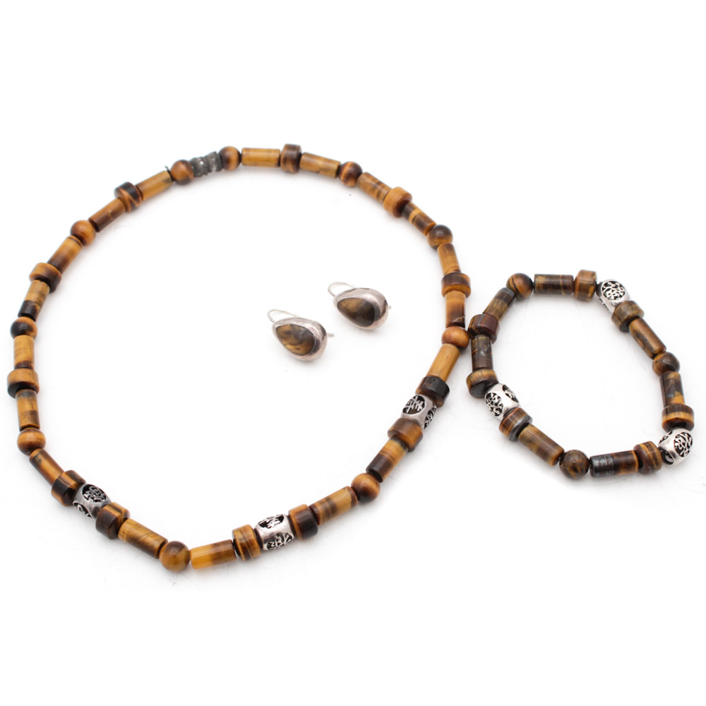 Sterling Silver and Tiger's Eye Jewelry