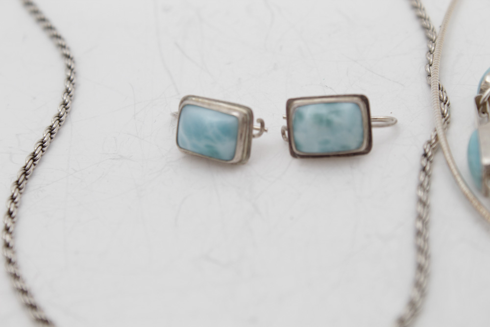 Sterling Silver and Larimar Jewelry