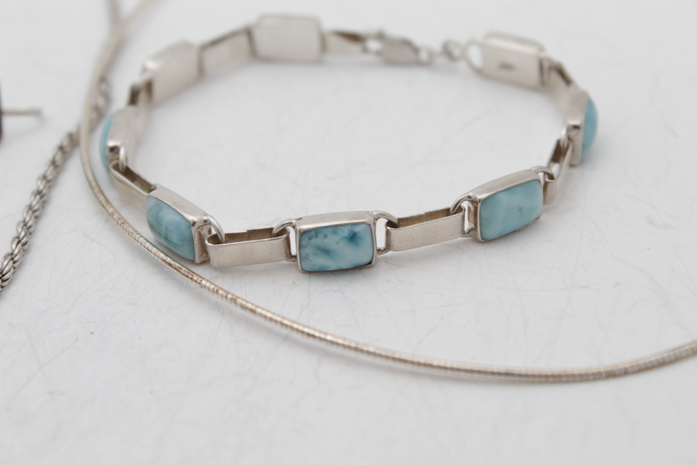 Sterling Silver and Larimar Jewelry