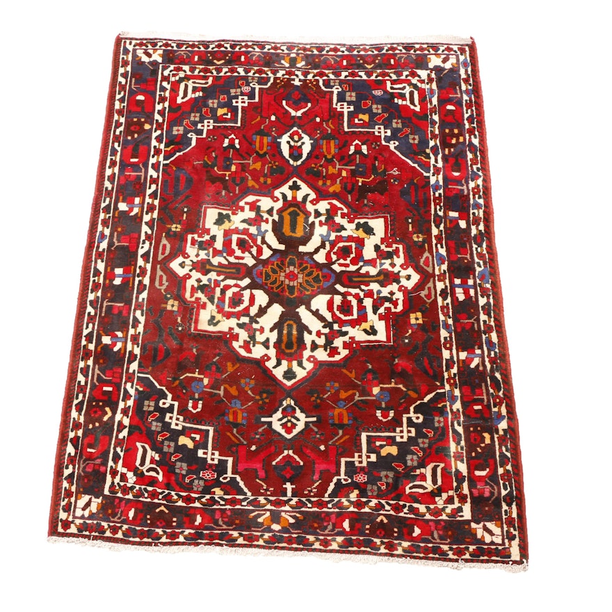 Hand-Knotted Indo-Persian Heriz Area Rug