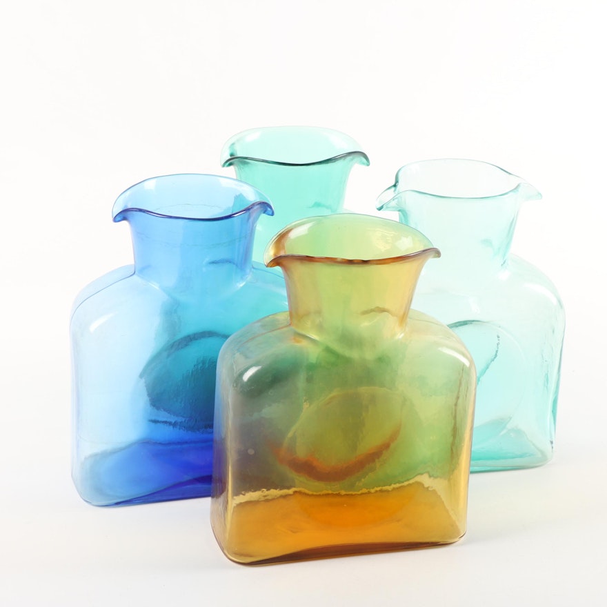 Handcrafted Blenko Art Glass Water Bottles