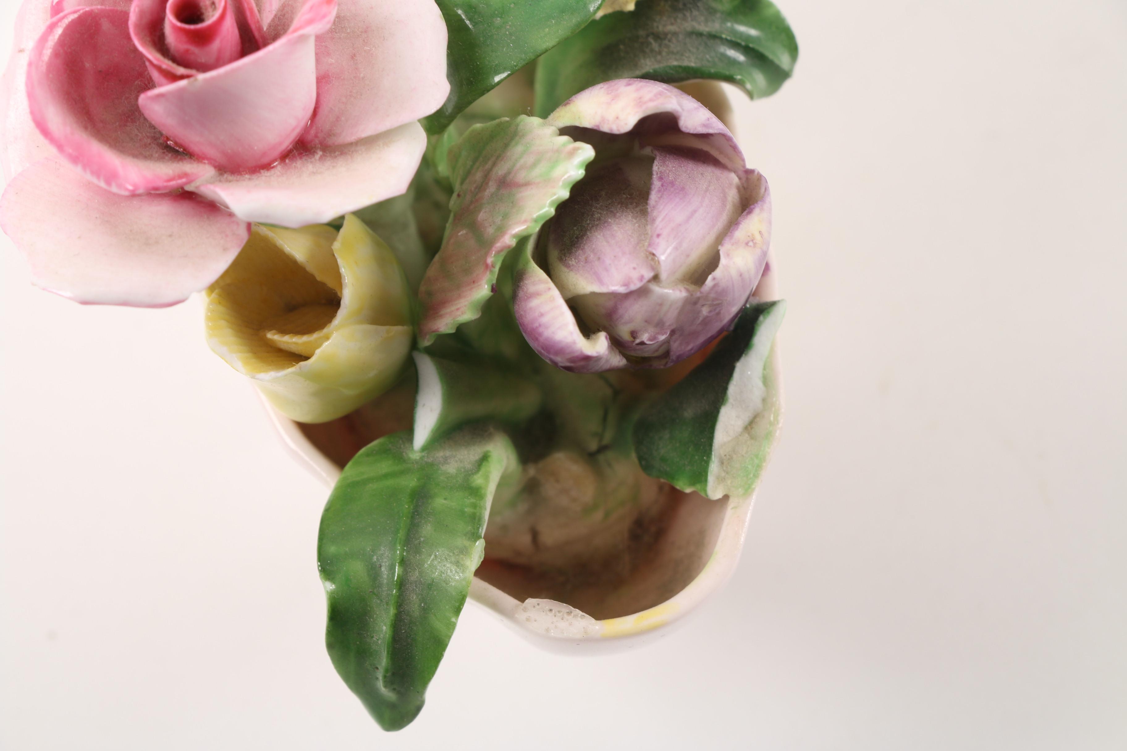 Goldscheider-Everlast Figurines and Adderley Floral Arrangement