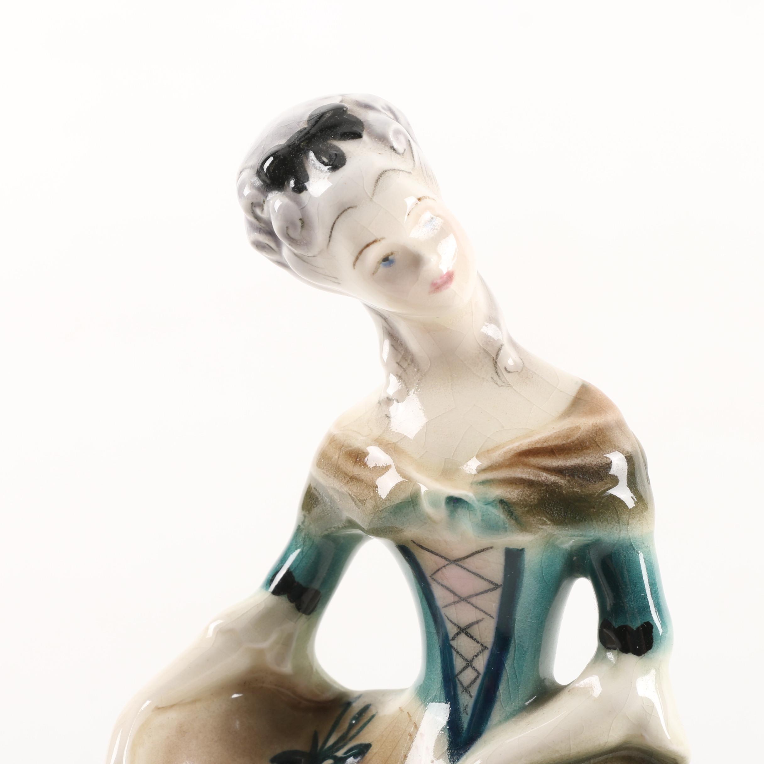 Goldscheider-Everlast Figurines and Adderley Floral Arrangement