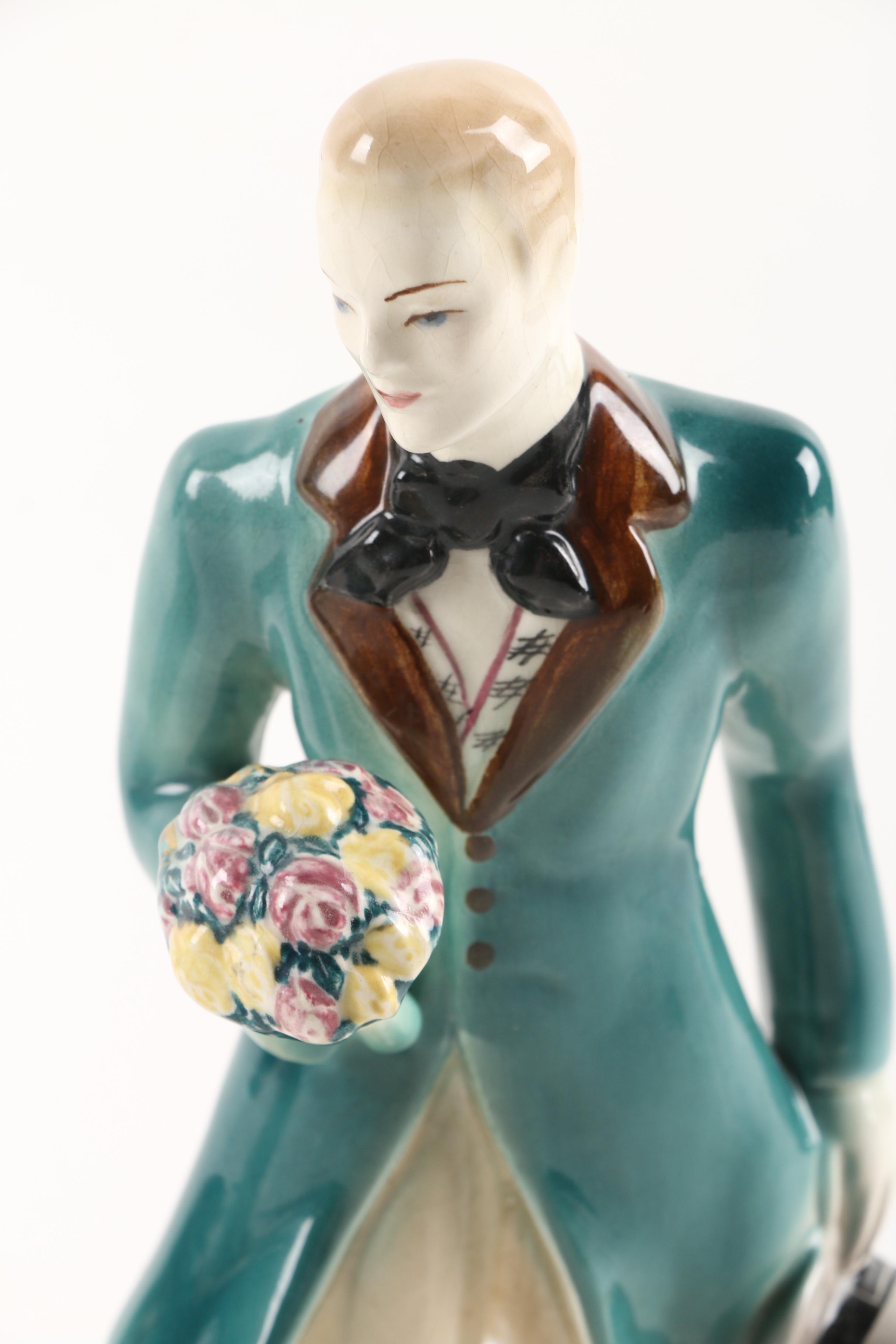 Goldscheider-Everlast Figurines and Adderley Floral Arrangement