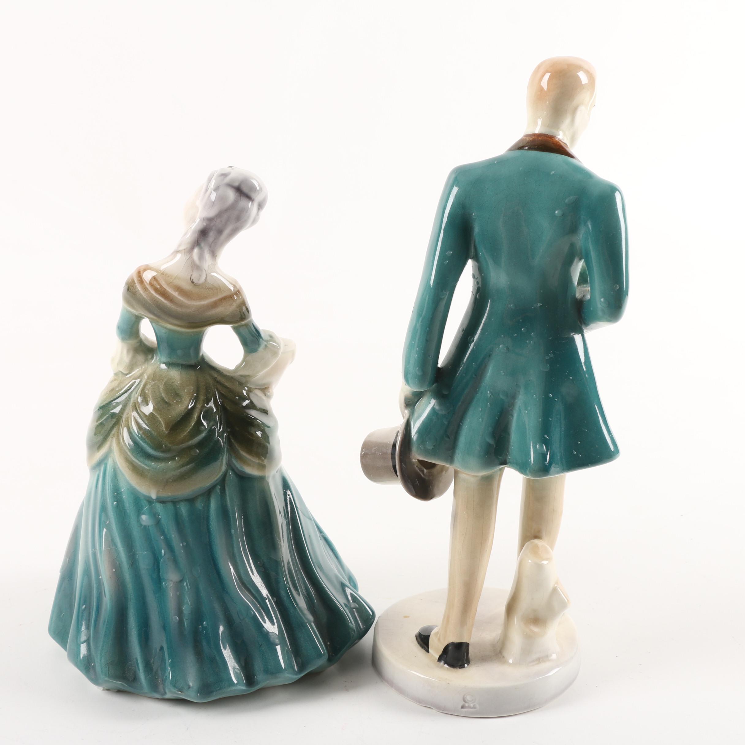 Goldscheider-Everlast Figurines and Adderley Floral Arrangement