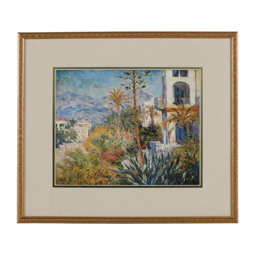 Offset Lithograph After Claude Monet "Villas at Bordighera"