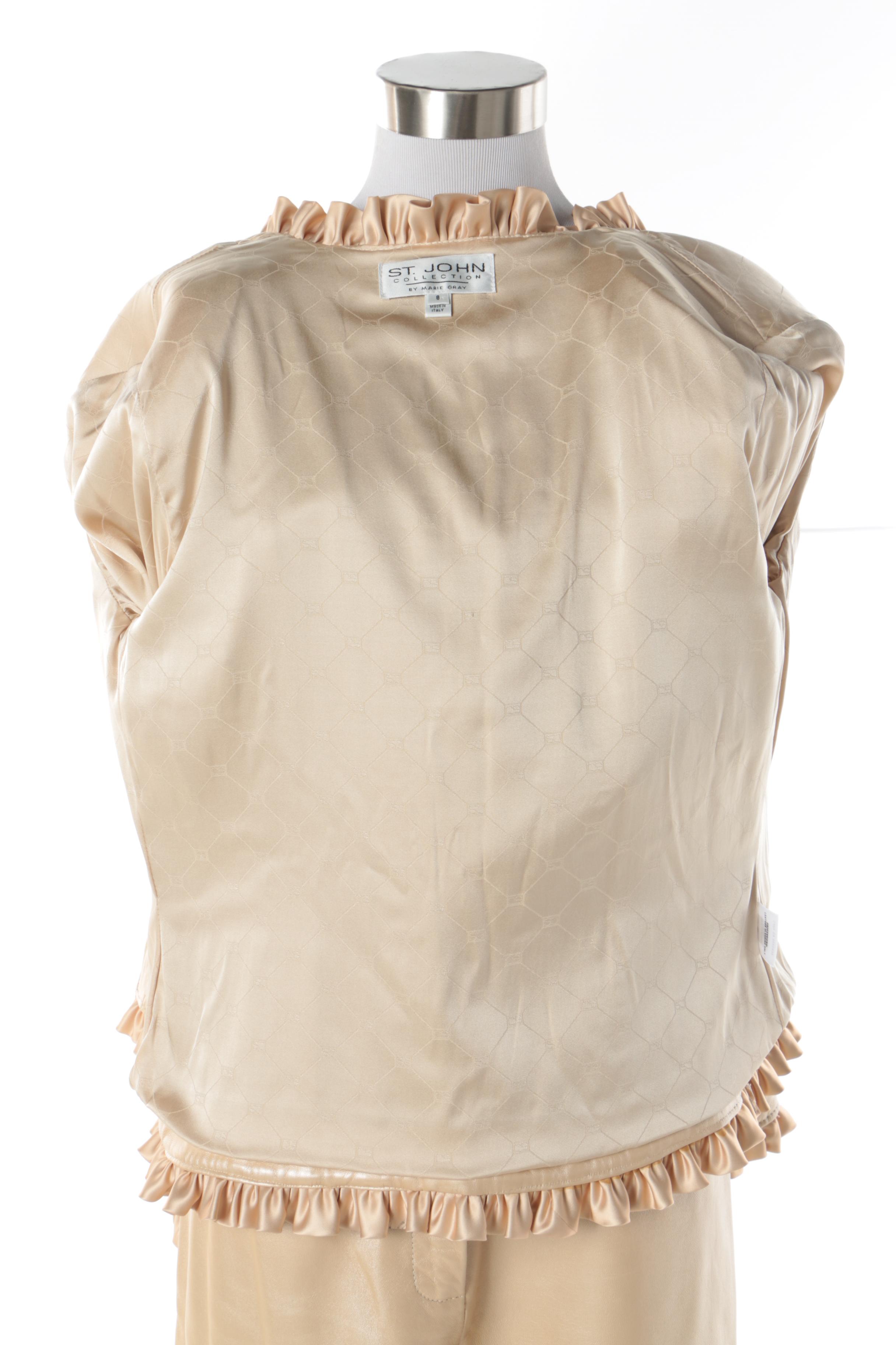 Women's St. John Collection Leather Pantsuit and St. John Brand Tank Tops