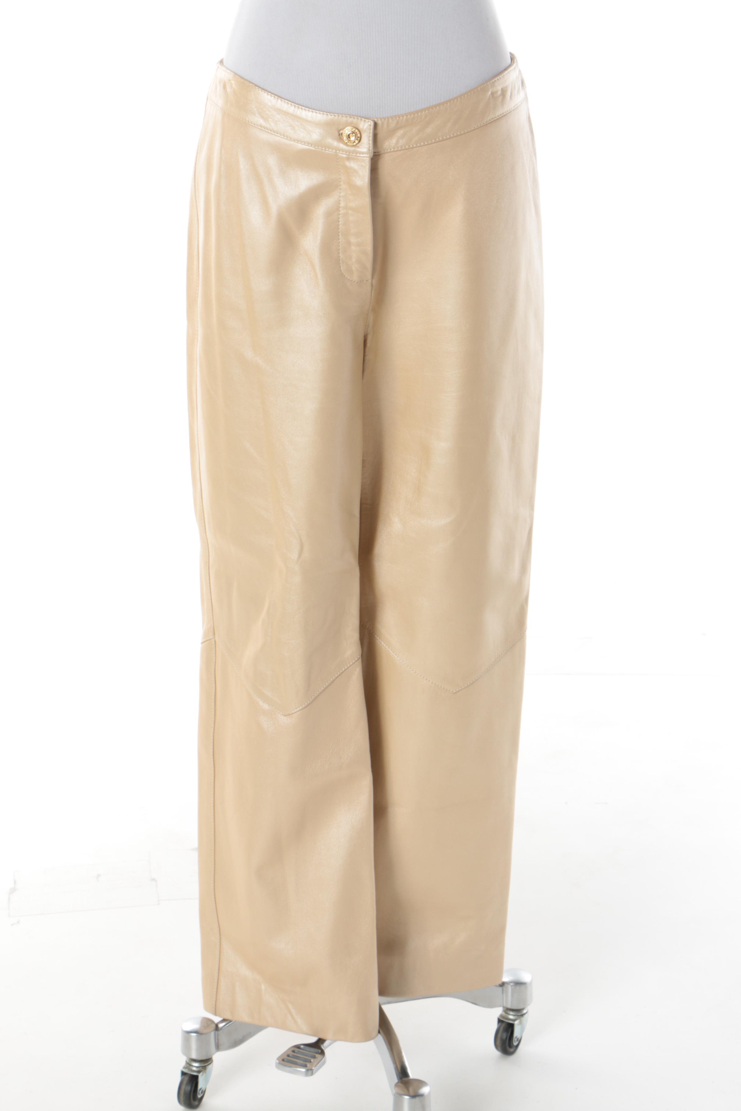 Women's St. John Collection Leather Pantsuit and St. John Brand Tank Tops