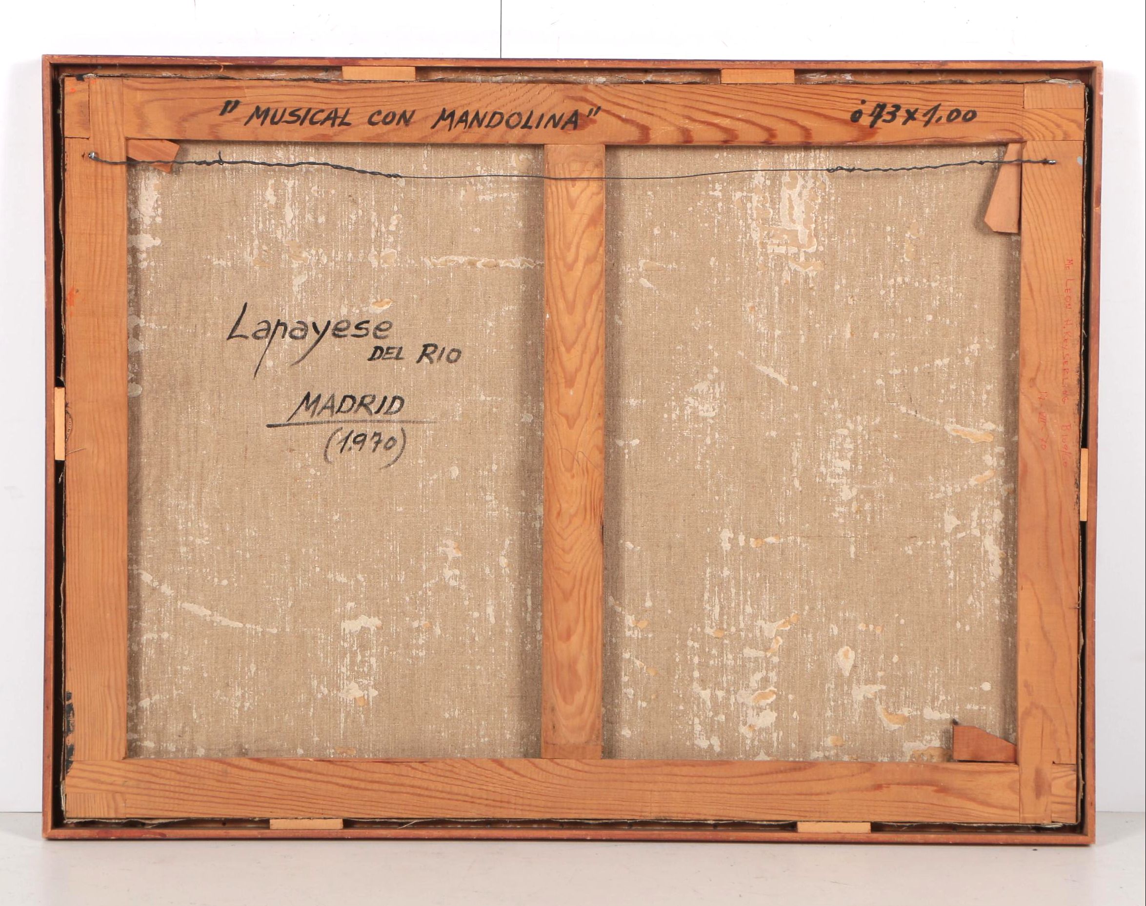 Lanayese del Rio 1970 Oil Painting "Musical Con Mandolina"