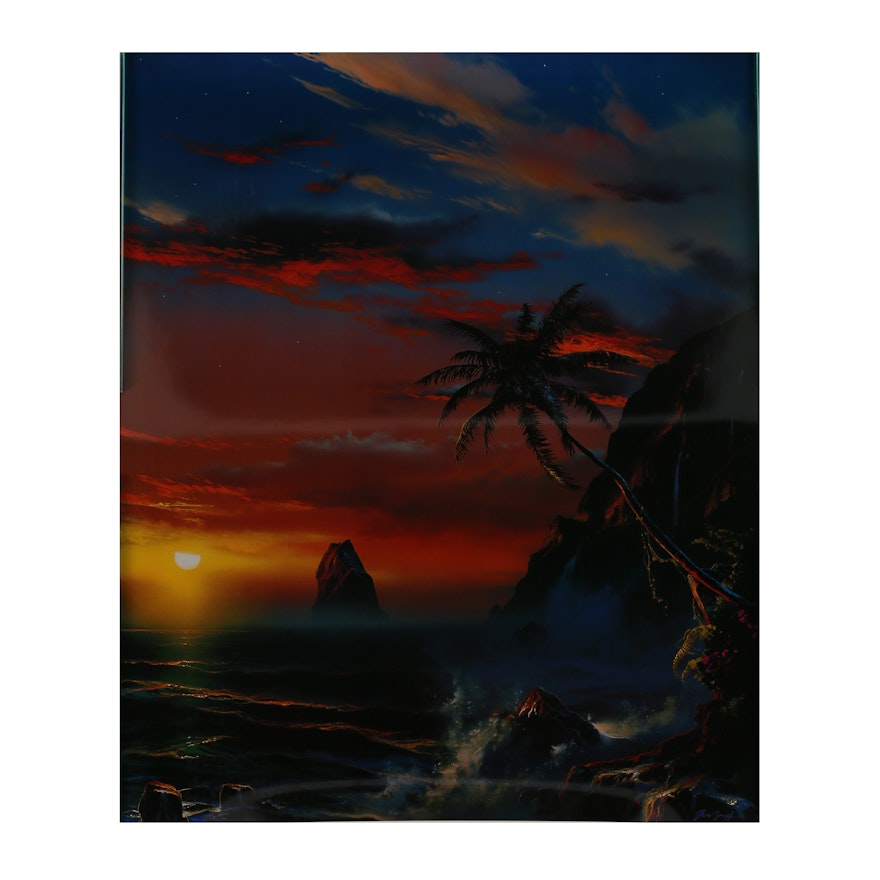 Offset Lithograph After Dale Terbush "When Twilight Turns to Paradise"