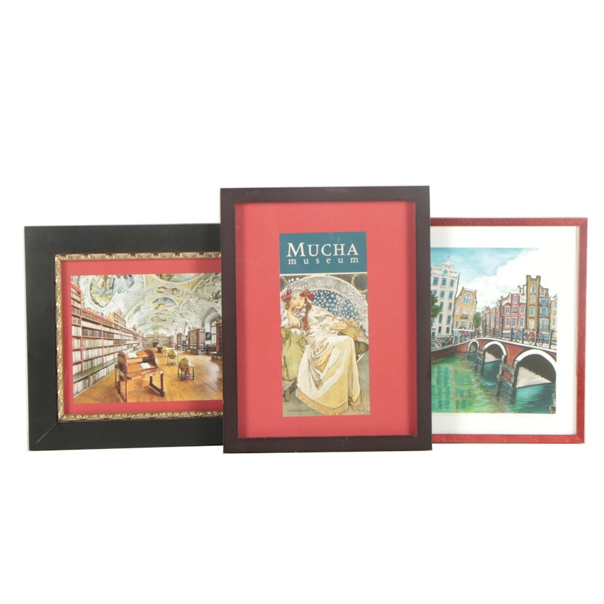 Assortment of Lithographs including "Amsterdam"