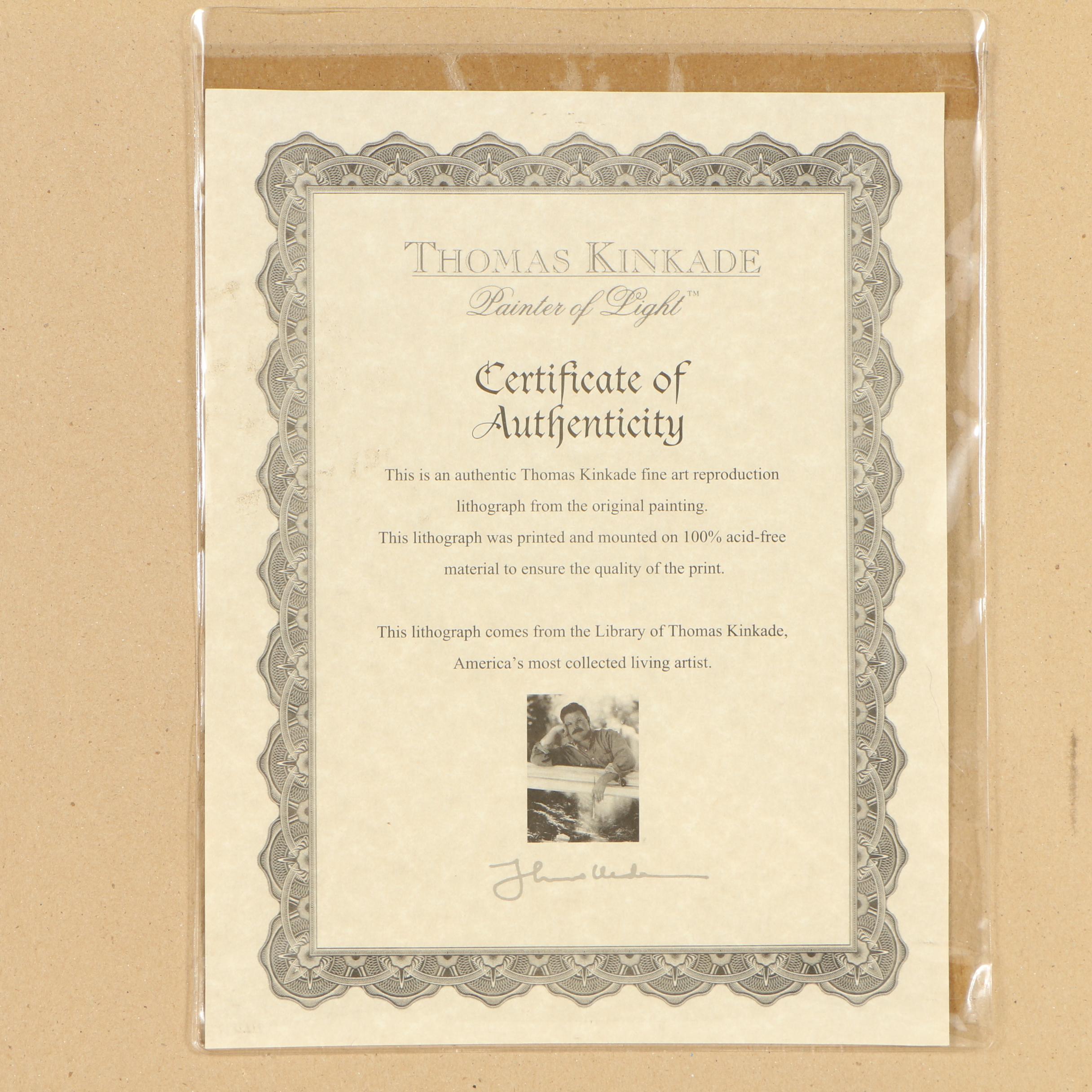 After Thomas Kinkade Offset Lithograph "Spring Gate"