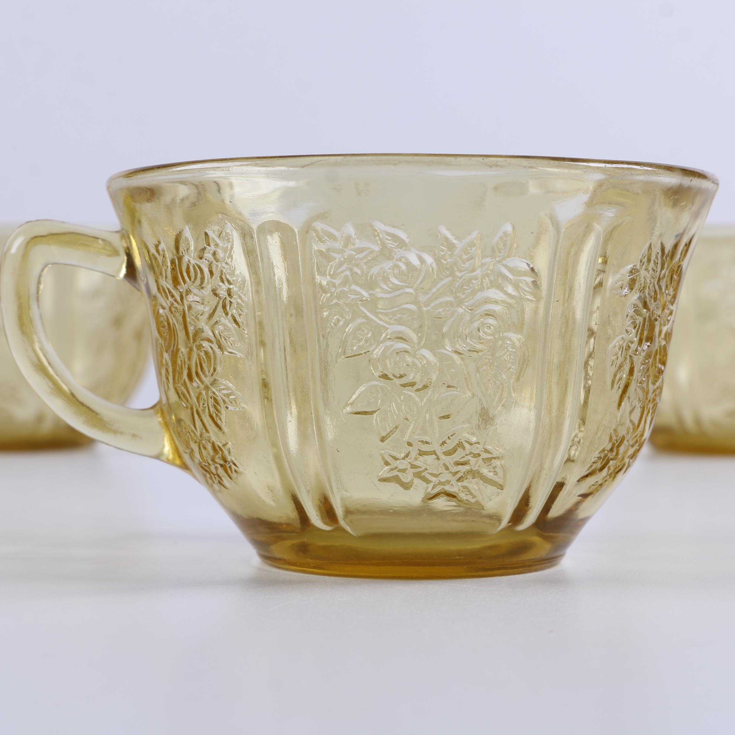 Federal Glass Amber Depression Glass Serveware "Madrid" and "Sharon"