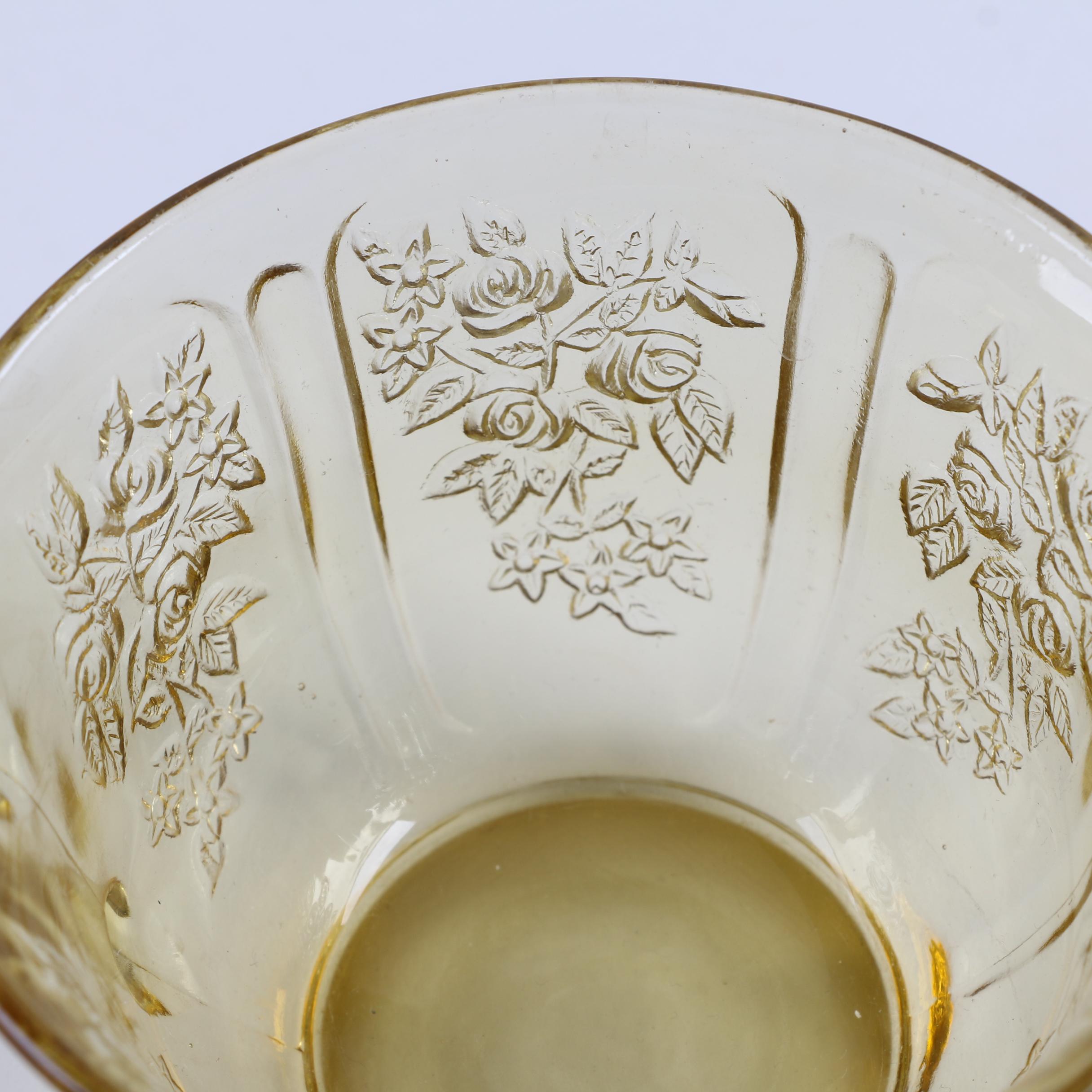 Federal Glass Amber Depression Glass Serveware "Madrid" and "Sharon"