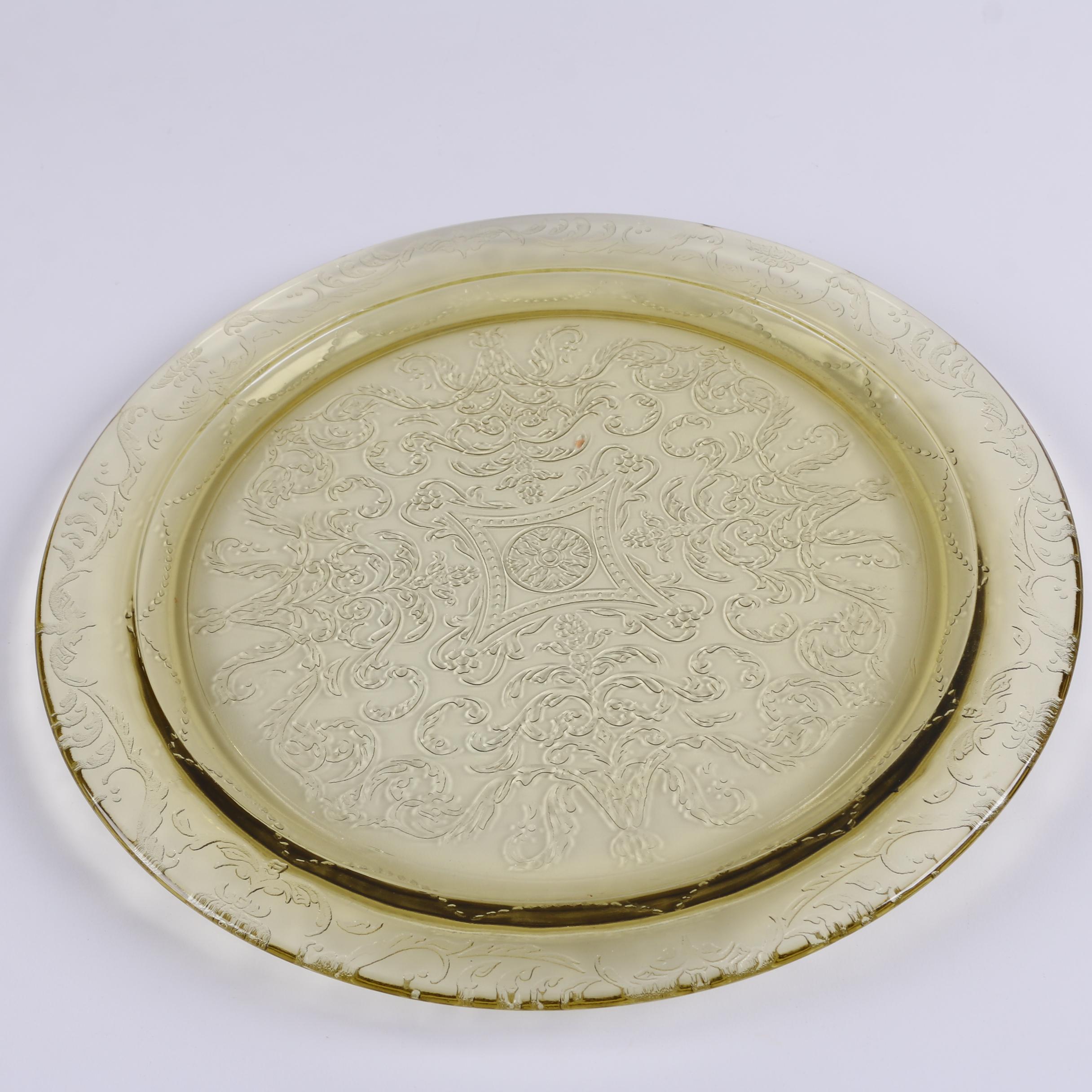 Federal Glass Amber Depression Glass Serveware "Madrid" and "Sharon"