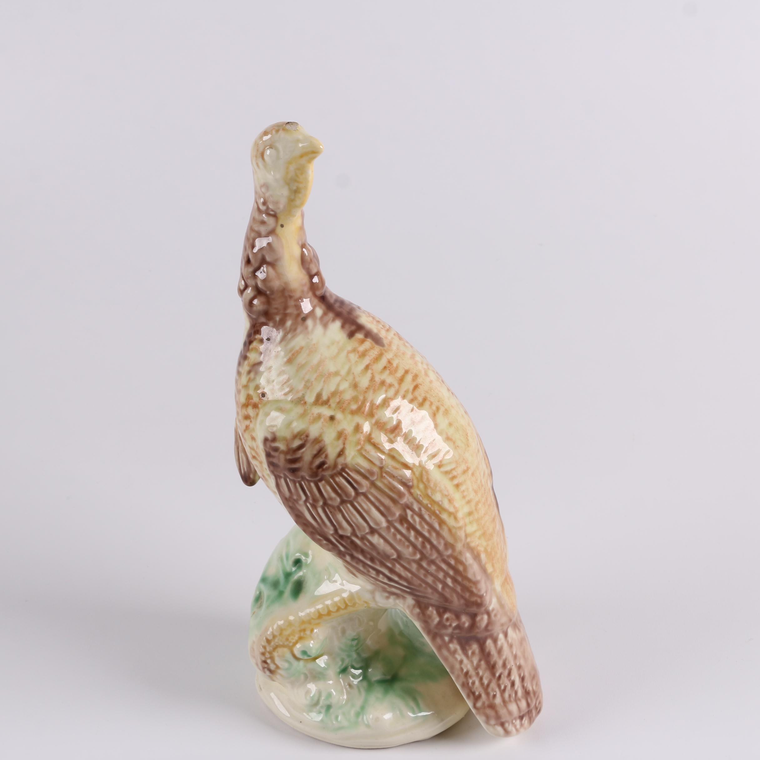 Blue Bird and Wild Turkey Ceramic Figurines