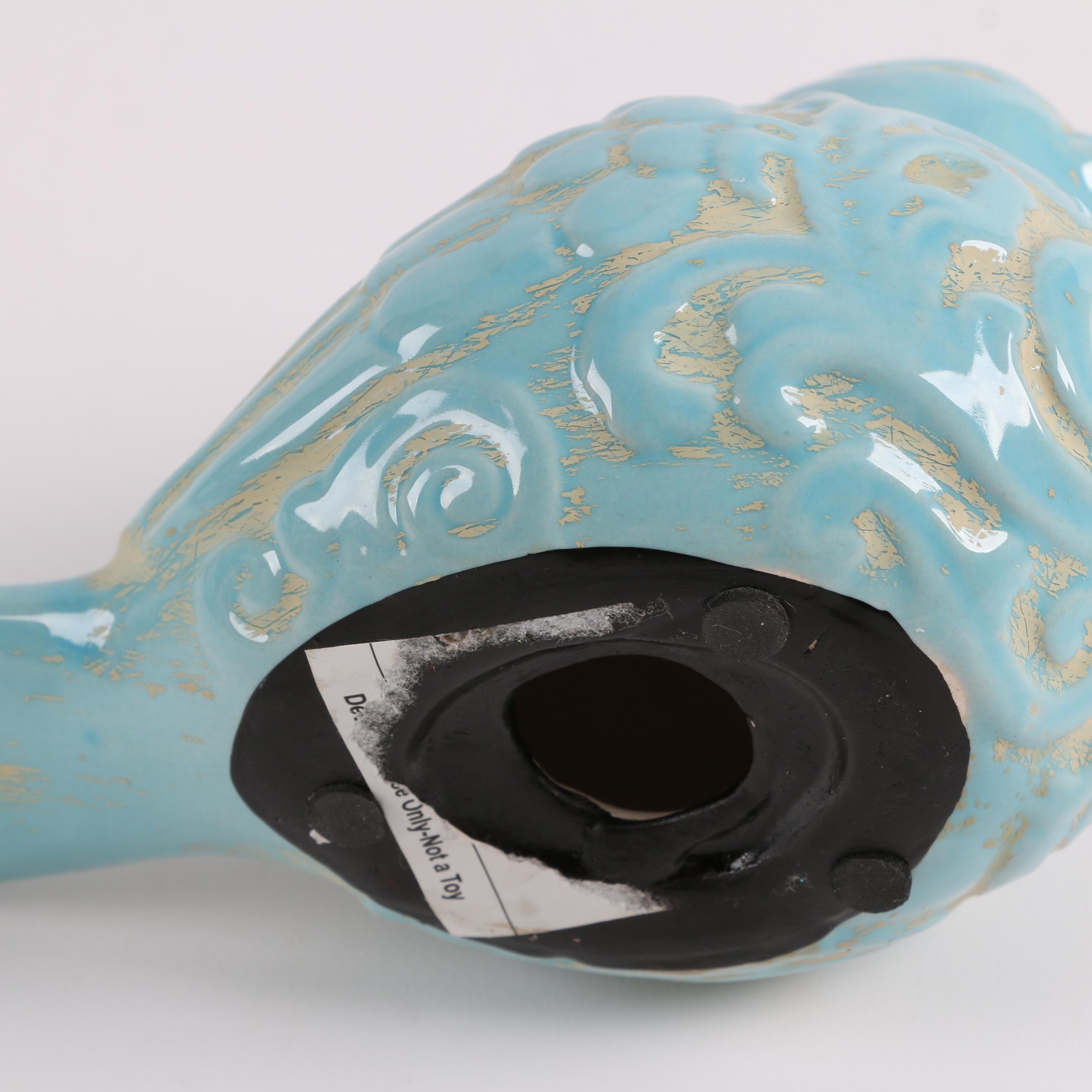 Blue Bird and Wild Turkey Ceramic Figurines