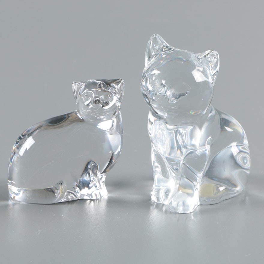 Villeroy & Boch and Princess House Crystal Cat Figurines