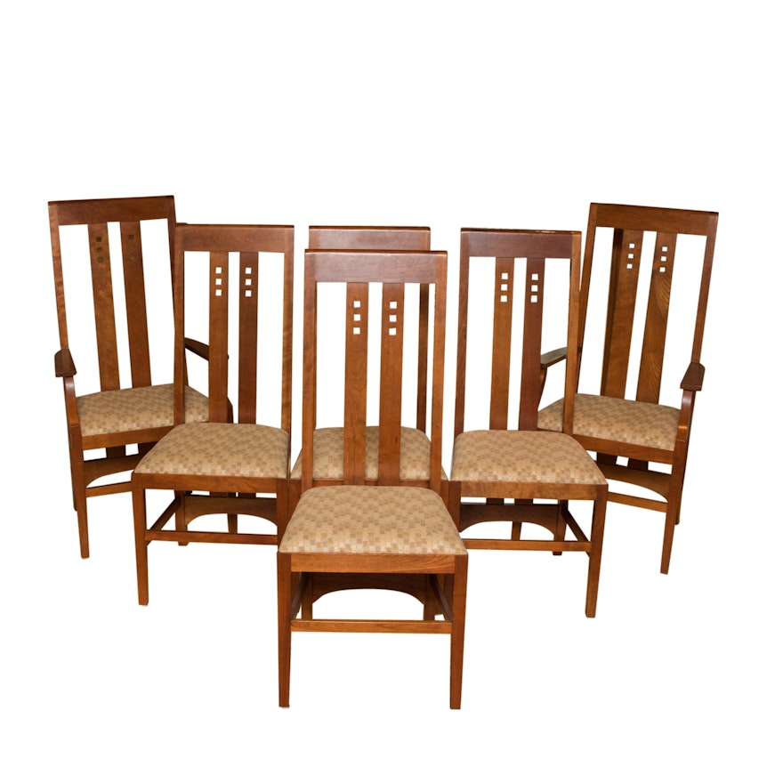 Set of Six L. & J.G. Stickley Mackintosh Dining Chairs