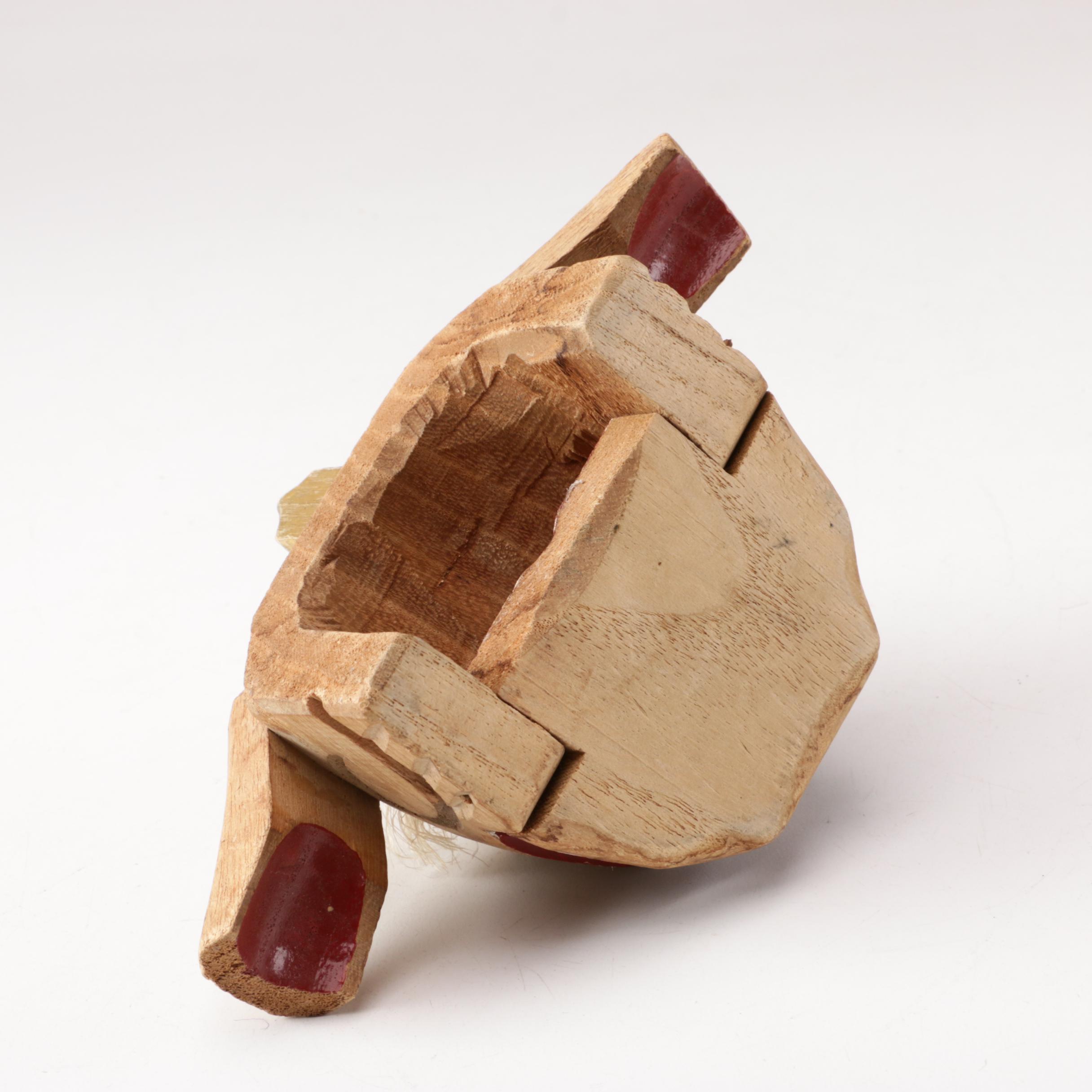 Chinese Calligraphy Brush Holder, Brushes, Lanterns, Wood Puppet Head and Fabric