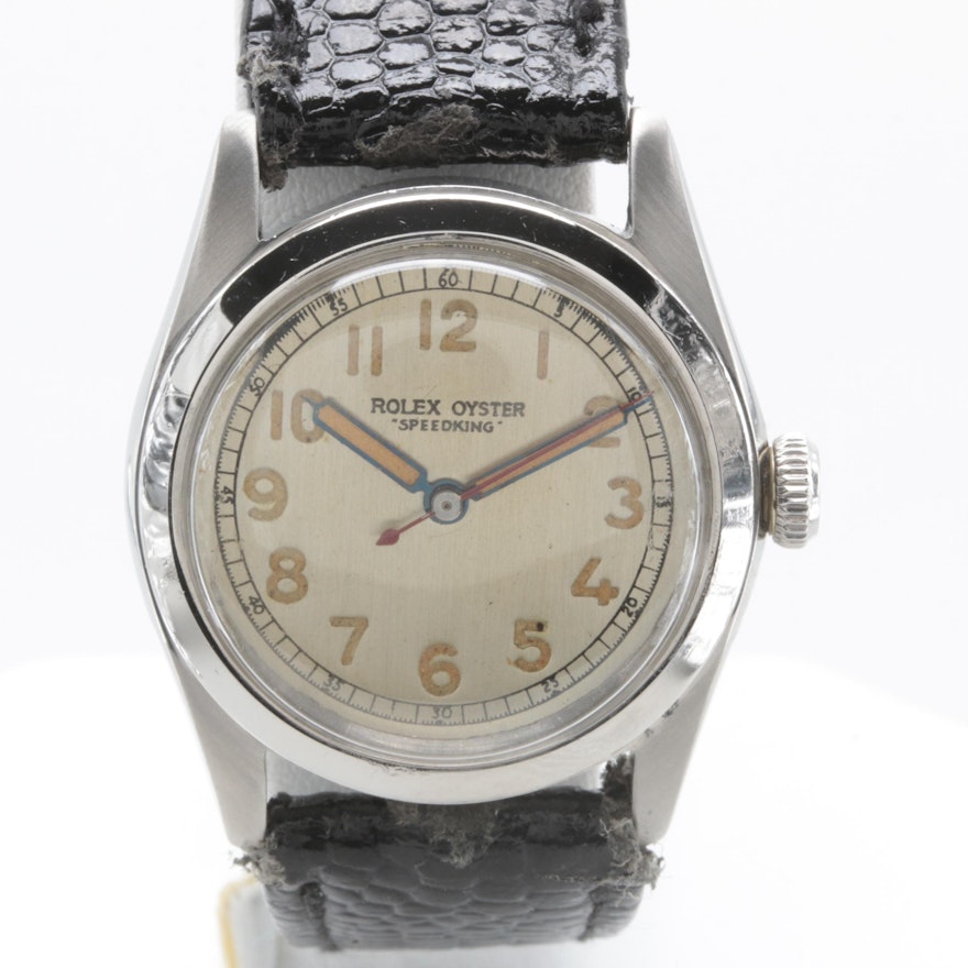 1945 Rolex Oyster "Speedking" Stainless Steel Wristwatch