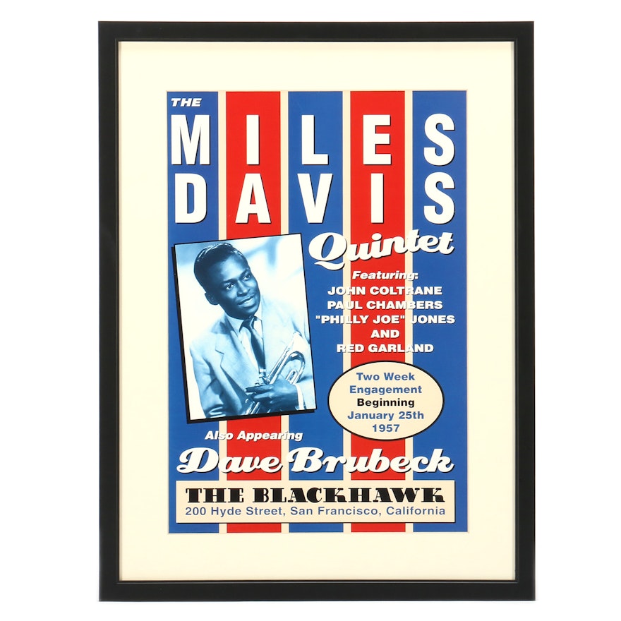Contemporary Reproduction after 1957 Poster "The Miles Davis Quintet"