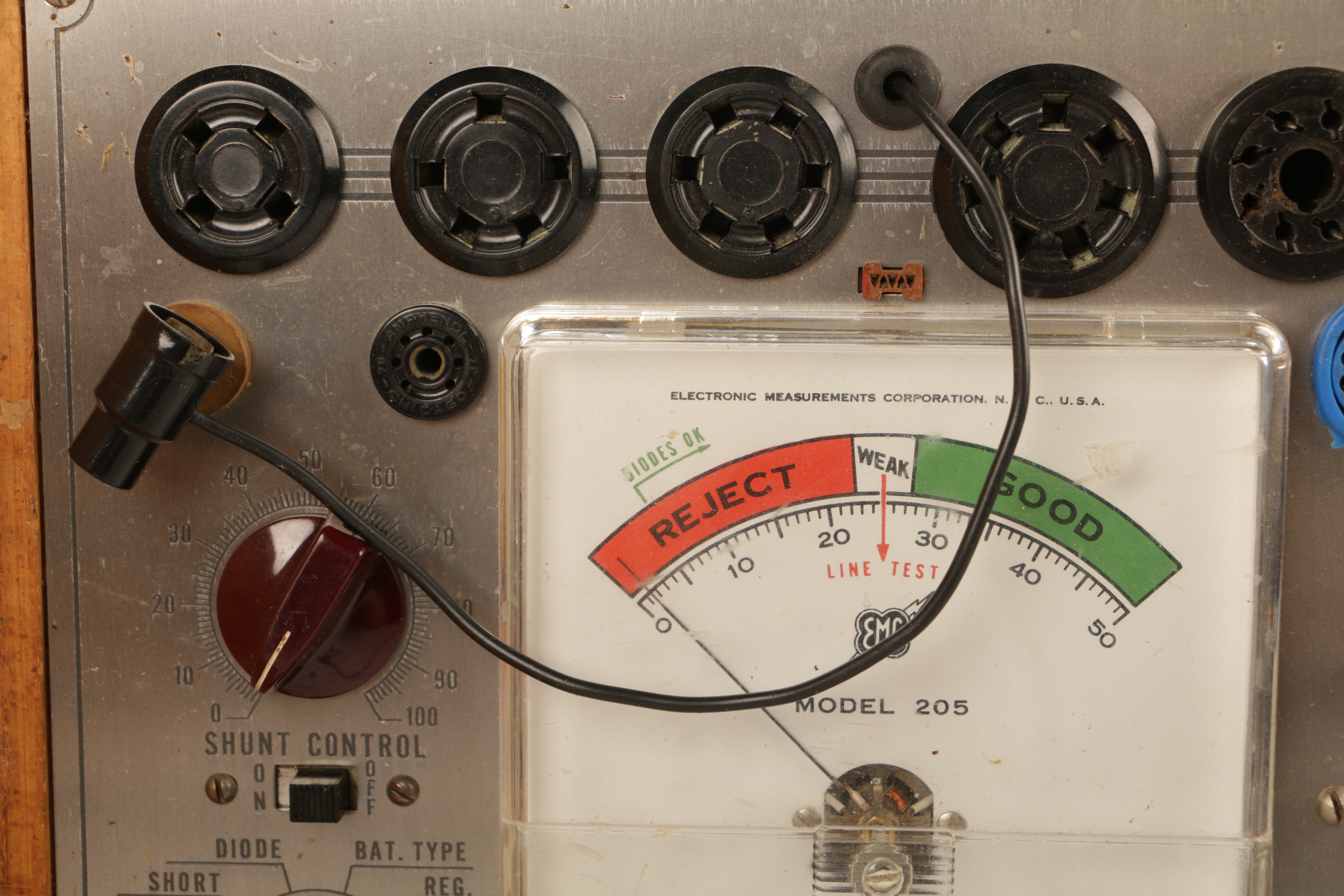 Vintage Surveyors Transit and EMC Model 205 Vacuum Tube Tester