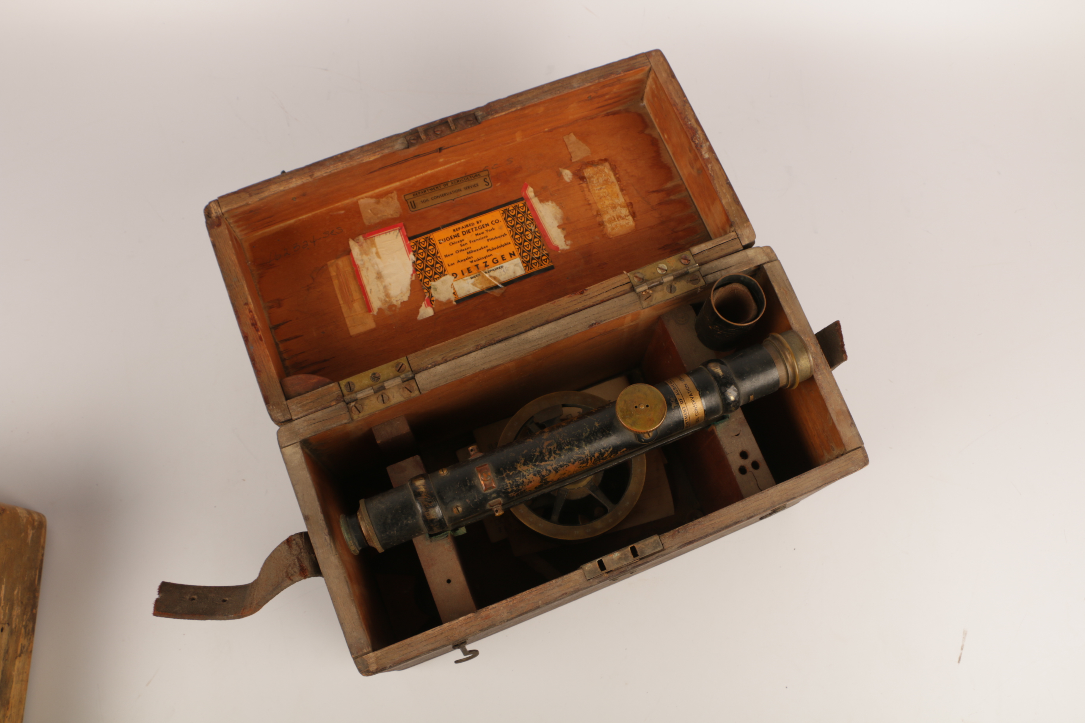 Vintage Surveyors Transit and EMC Model 205 Vacuum Tube Tester