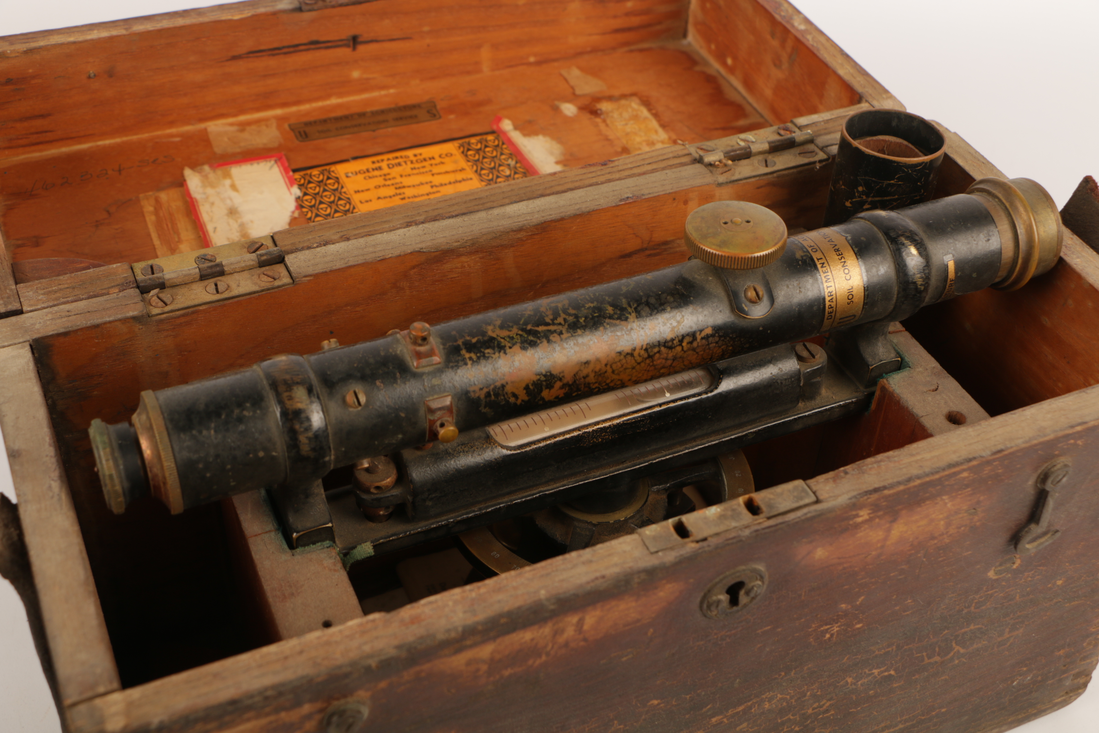 Vintage Surveyors Transit and EMC Model 205 Vacuum Tube Tester