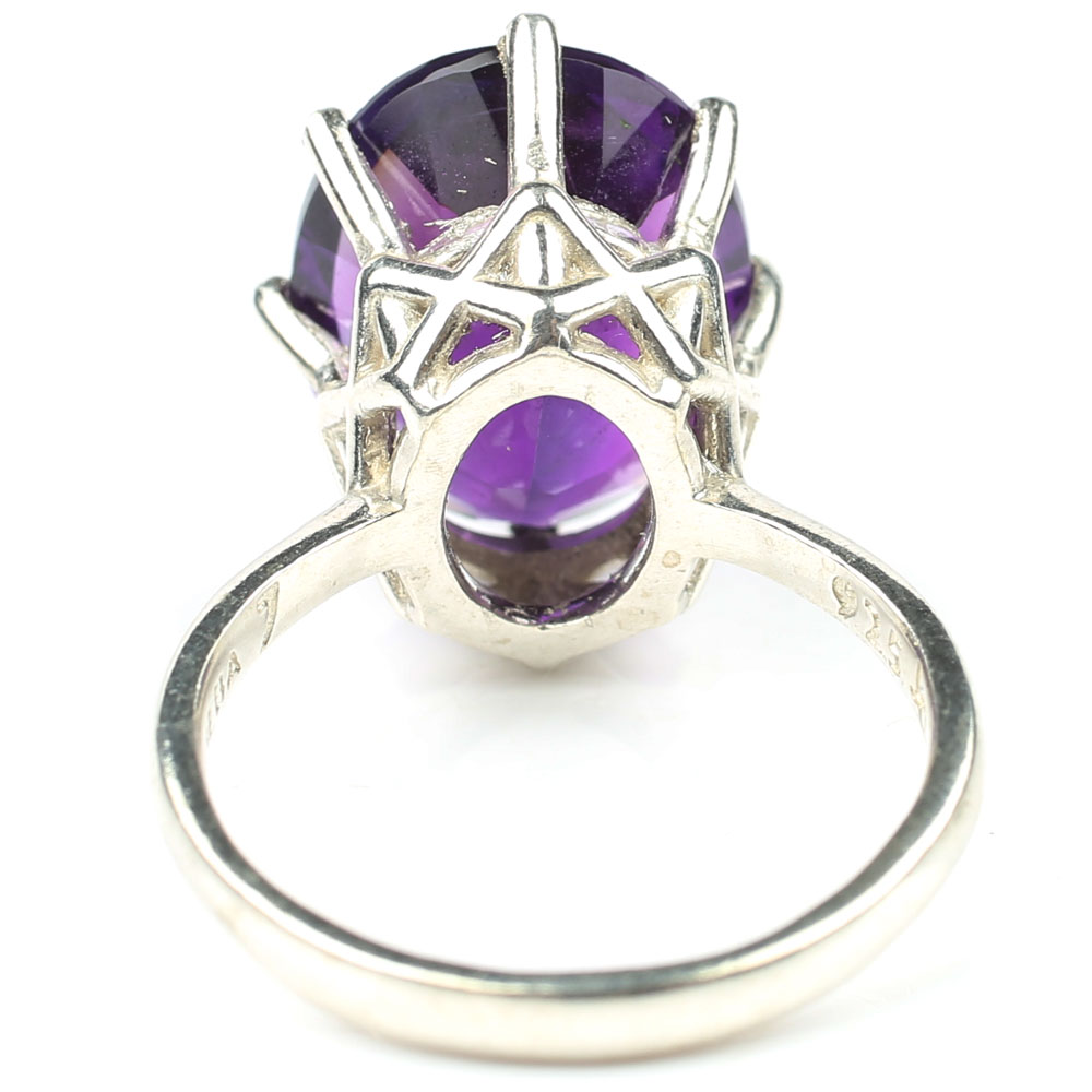 Sterling Silver 8.23 CT Amethyst Ring