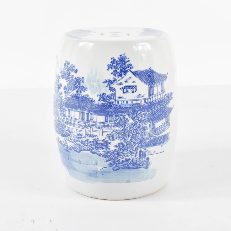 Chinese Blue and White Ceramic Garden Stool