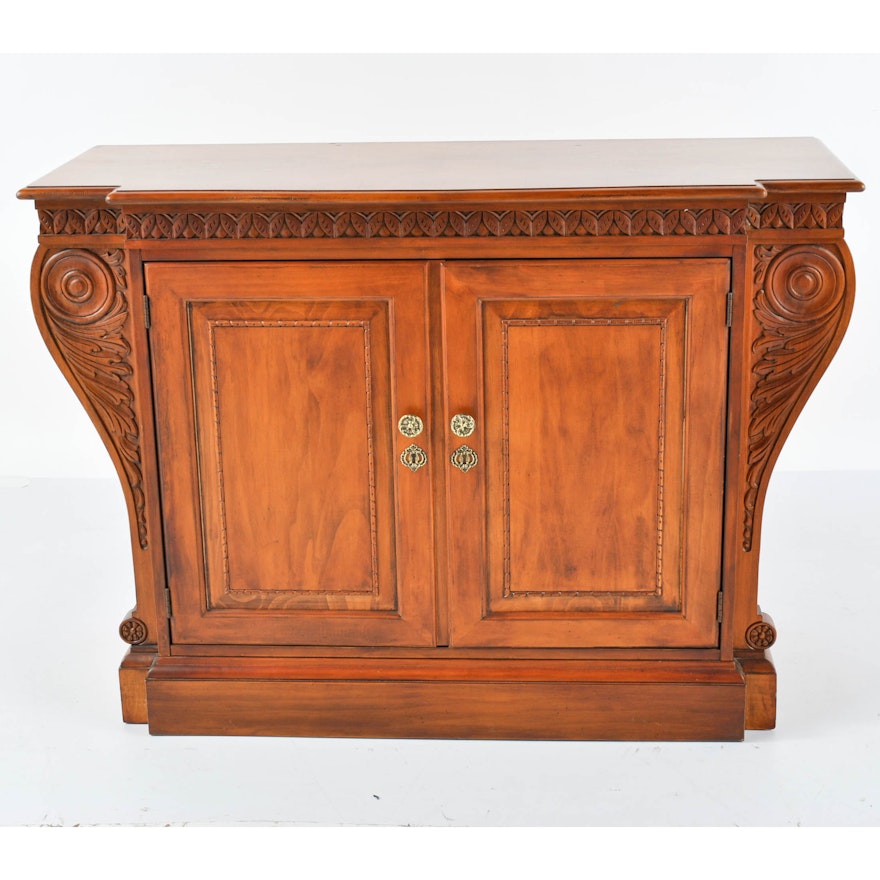 Contemporary Neoclassical Style Breakfront Cabinet