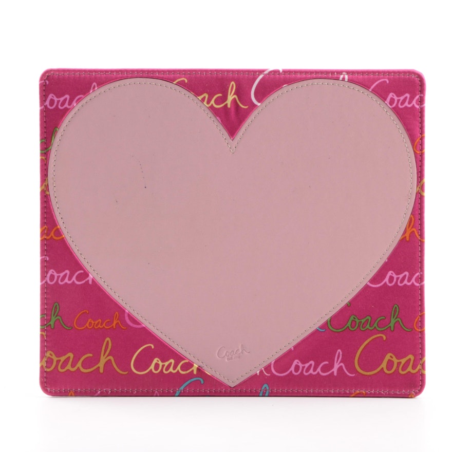 Coach Leather Heart Mouse Pad