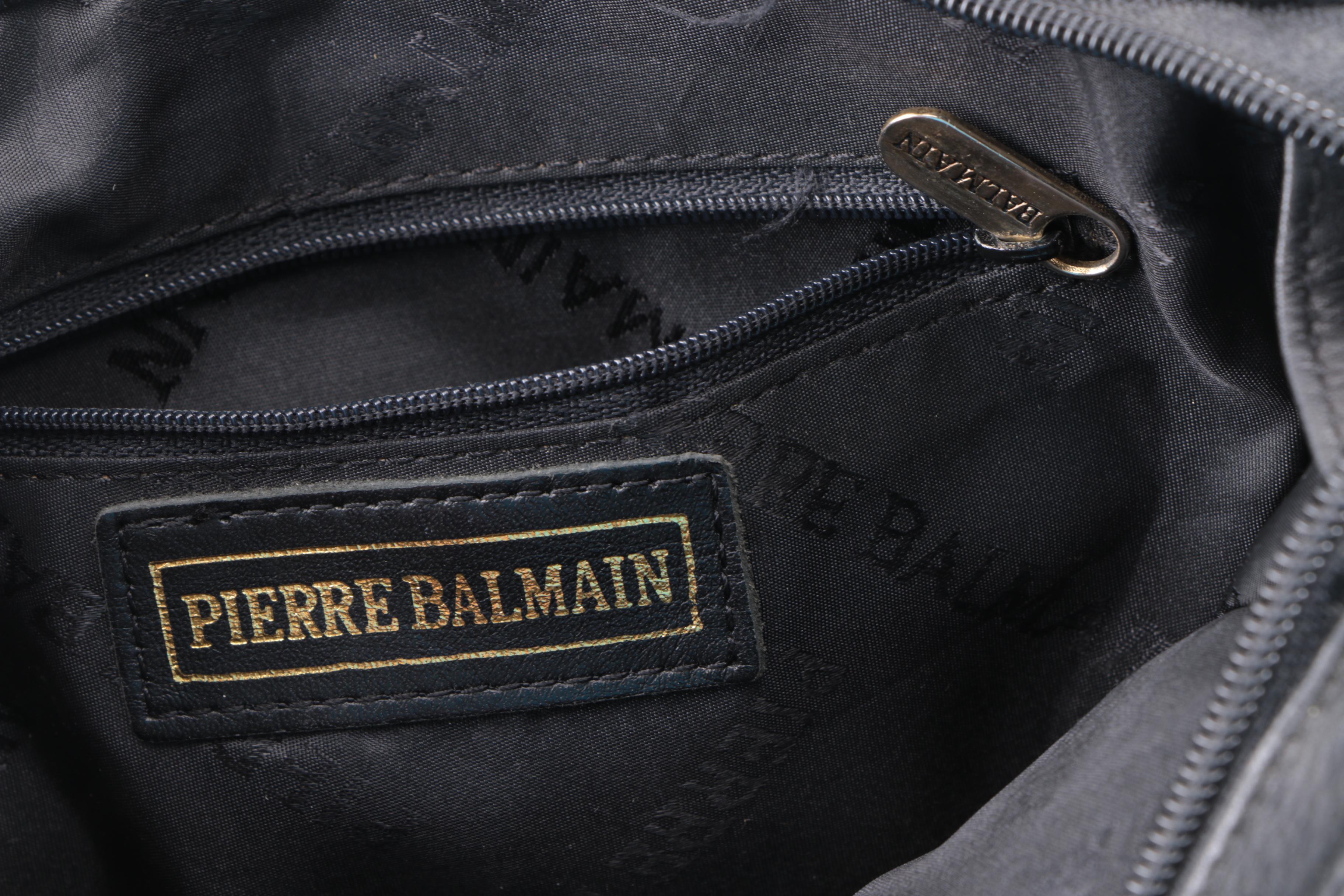 Vintage Pierre Balmain Black Quilted Leather Crossbody Bag