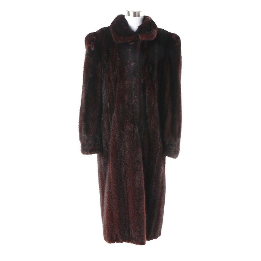 Women's Vintage Barth-Wind Furs Mahogany Brown Mink Fur Coat