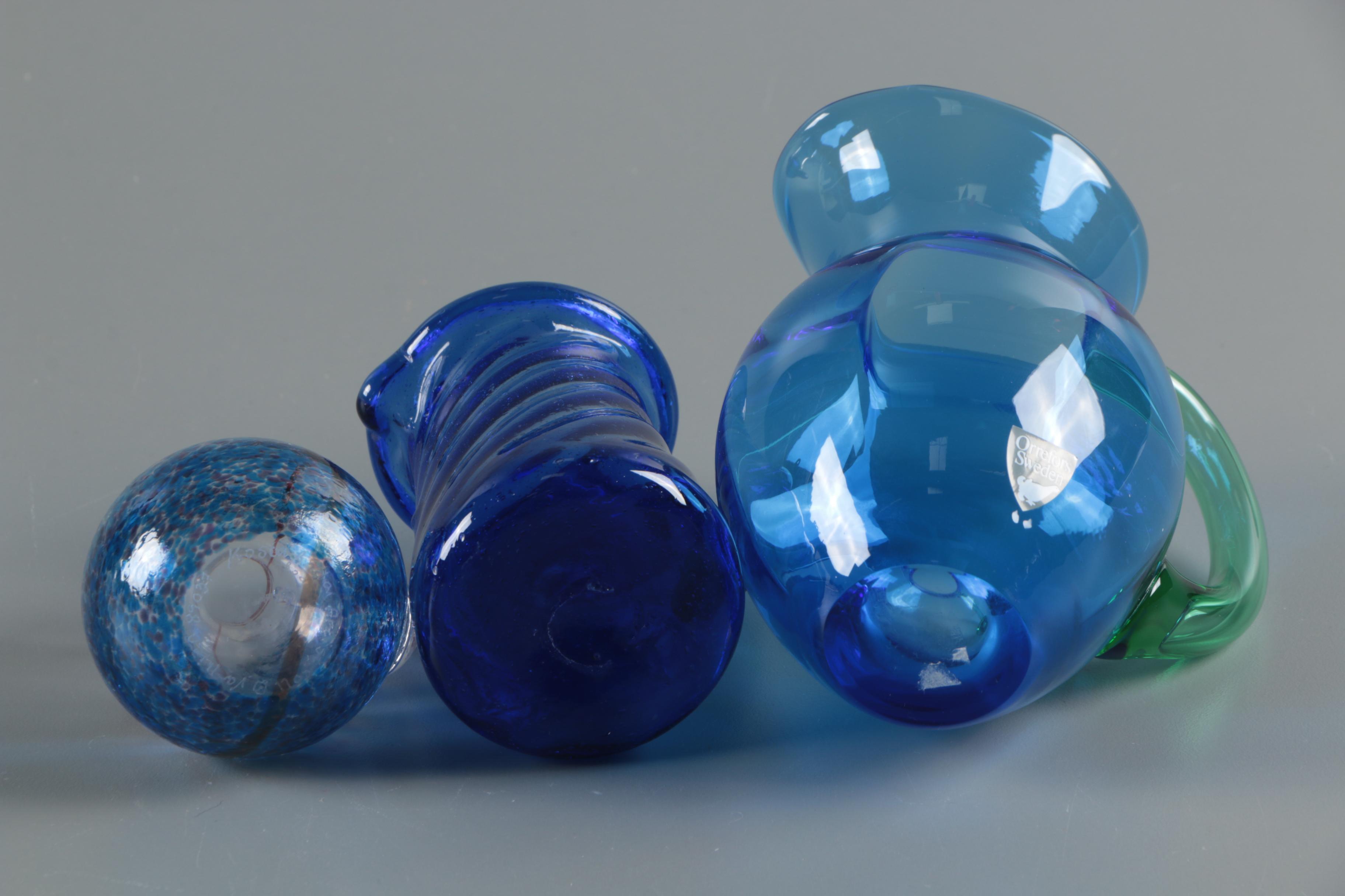 Pitchers Including Kosta Boda and Orrefors Art Glass