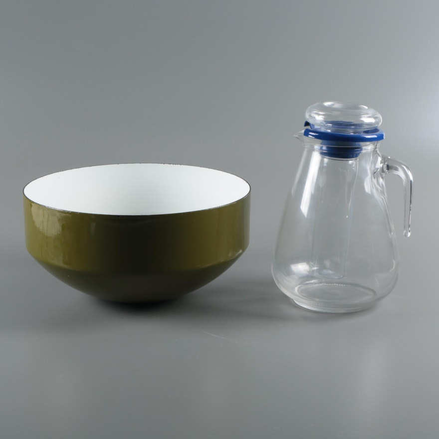 Copco Michael Lax Design Serving Bowl with Italian Glass Pitcher